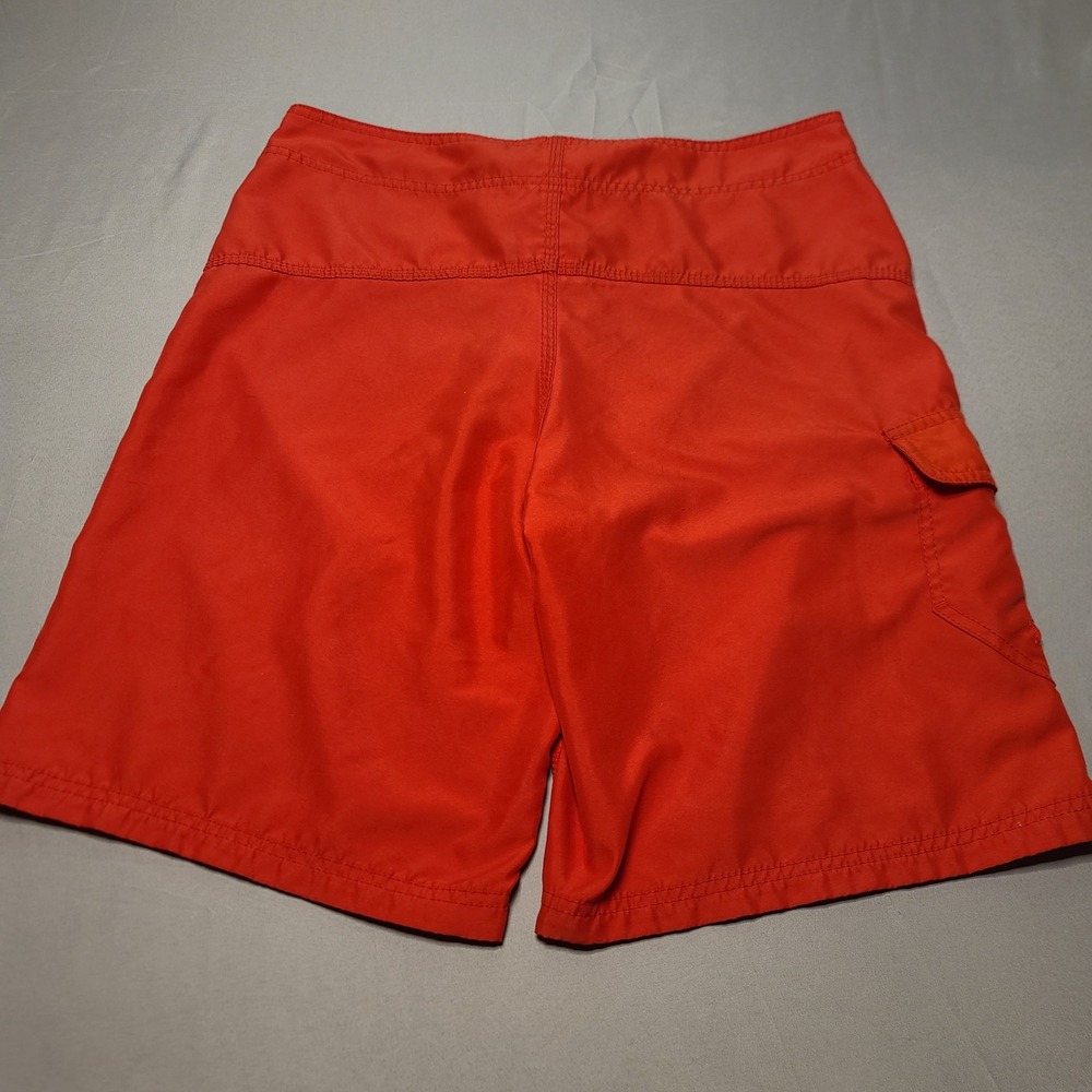 Hurley Board Shorts Mens 34 Orange Cargo Pocket Surf Swim Trunks Logo